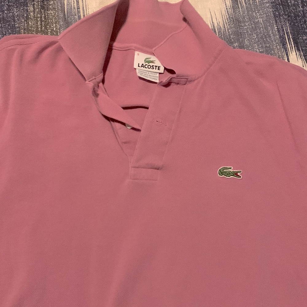 Mens Purple Lacoste Polo